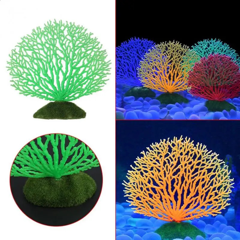 Fish Tank Decoration Underwater Landscape Ornament Artificial Coral Decor Red Anemone Aquatic Water Plants Aquarium Decoration 241225