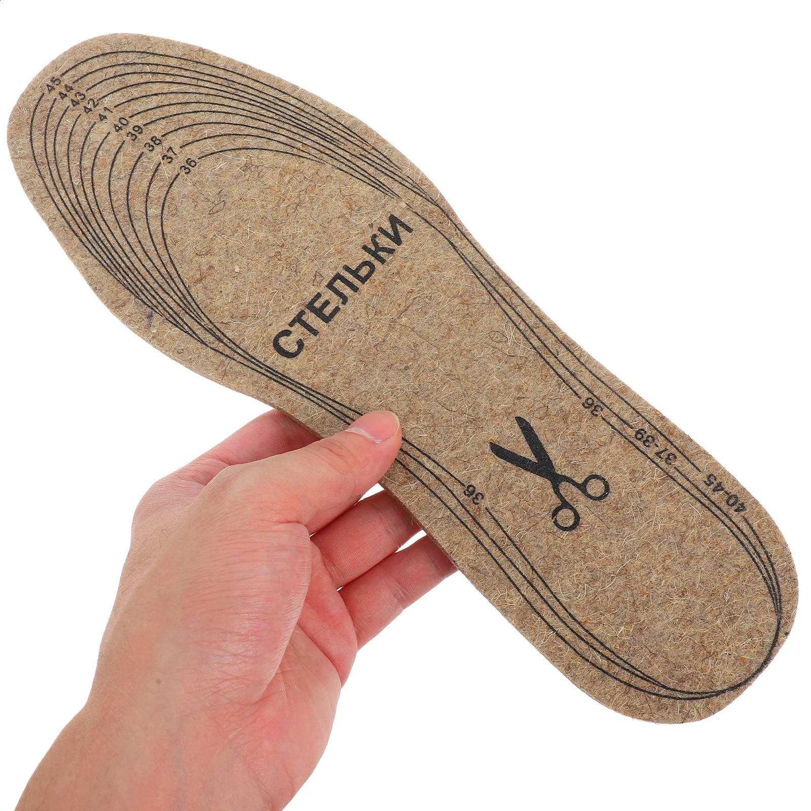 4 Pairs Cuttable Wool Felt Insole Foot Heel Pads for Shoes Cork Layer Insoles Women Cold Weather Autumn And Winter 241226