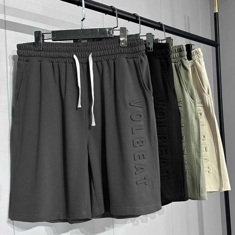 high quality summer cotton shorts men Comfort steel print sweatpants loose jogging fitness shorts oversized sports short pantsXJ241226