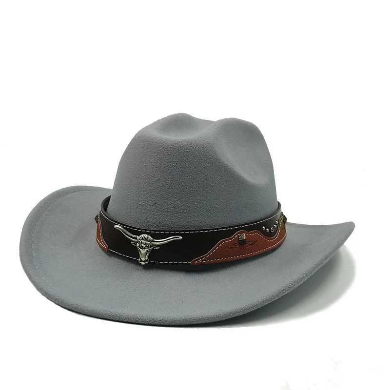 Retro Western Cowboy Hat Ethnic Belt Cowboy Hat Mens and Womens Hats Retro CS Sorero hombre sombrero vaquero hombre W241225