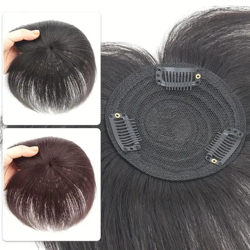 Human Hair Lightweight and Breathable Hair Extension Pieces 9 x 9cm/3.5 x 3.5inch Universal Style Suitable for All Hair Types 241225