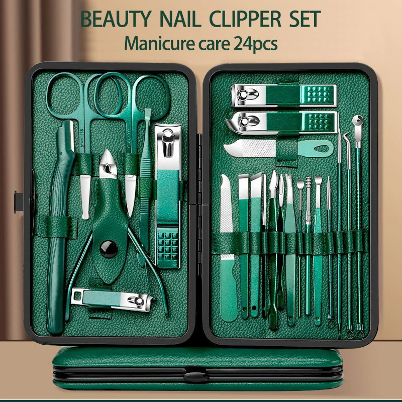 7/13/24pcs Manicure Tool Set Cuticle Nippers And Cutter Kit Professional Nail Clippers Pedicure Kit Nail Art Tools 241225