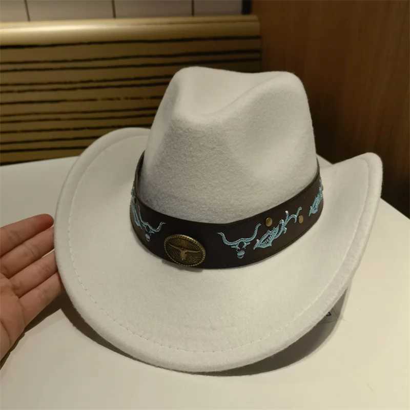 Cowboy Hat Mens Cowboy Hat Western Cowboy Hat Womens Wide Brim Casual Panama Solid Black and White Khaki Sombrero Vaquero Sombrero W241225
