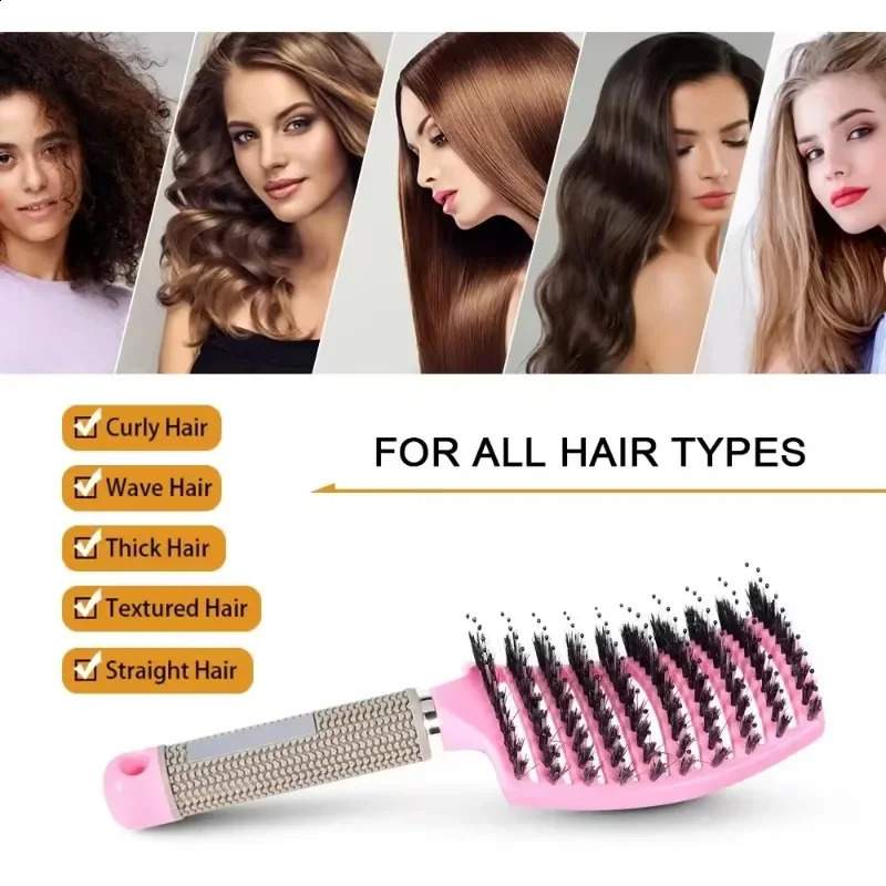 1pcsDetangle Hairbrush Women Hair Brush Massage Comb Anti Klit Brushy Haarborstel Scalp Curly Combing Brushes Hairdressing Tools 241225