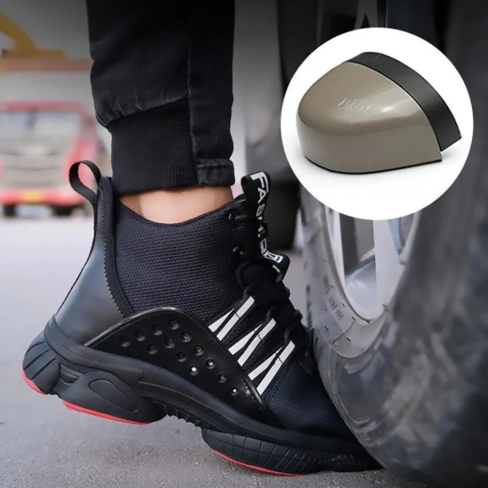 Men Work Safety Boots Work Sneakers Indestructible Shoes Steel Toe Protective Boots Anti-smash Anti-puncture Safety Shoes 241226
