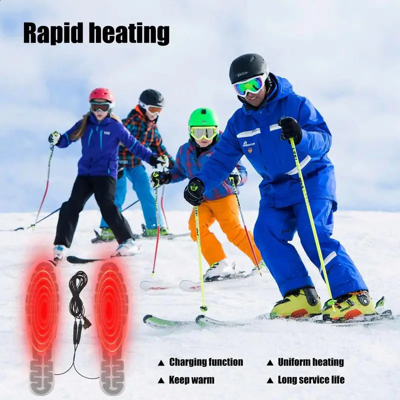 Heated Shoe Insoles USB Electric Foot Warmer For Winter Heating Insoles For Sneakers Boots Leather Shoes Rapid Heating 241226