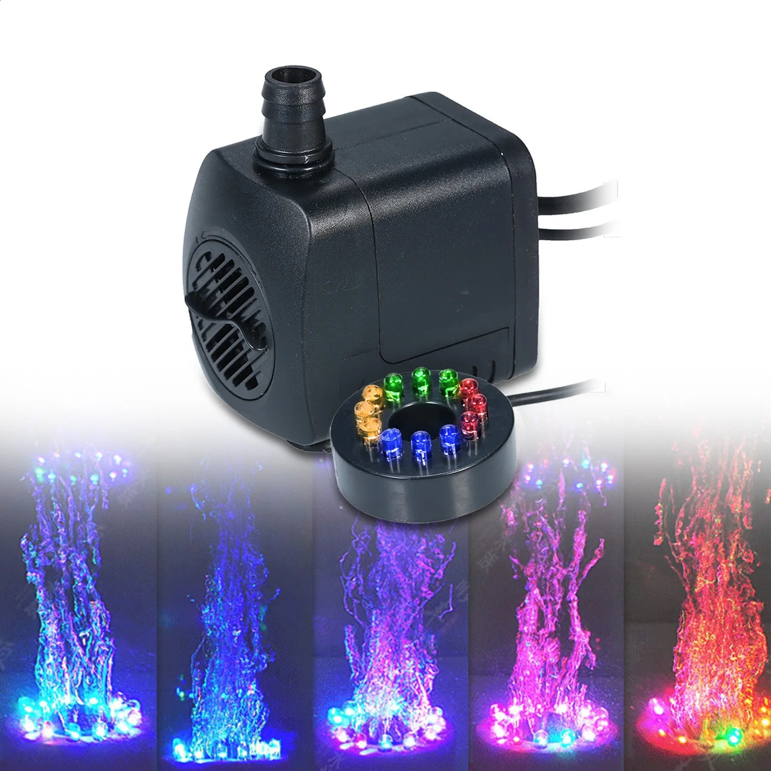 LED Light Submersible Pump 800L/H Ultra-Quiet Aquarium Pond Tank Pool Water Fountain Pump AU Plug 241225
