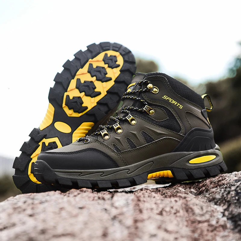 Mens Hiking Boots Autumn Winter Trekking Shoes Waterproof Leather Boots Men Women Outdoor Non-slip Climbing Boots Size 241225