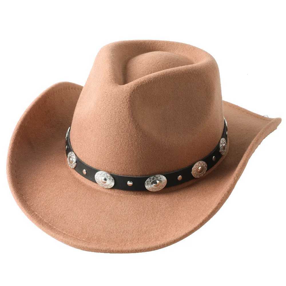 Western cowboy hat European and American winter thick Fedora hat monochrome curly neutral jazz W241225
