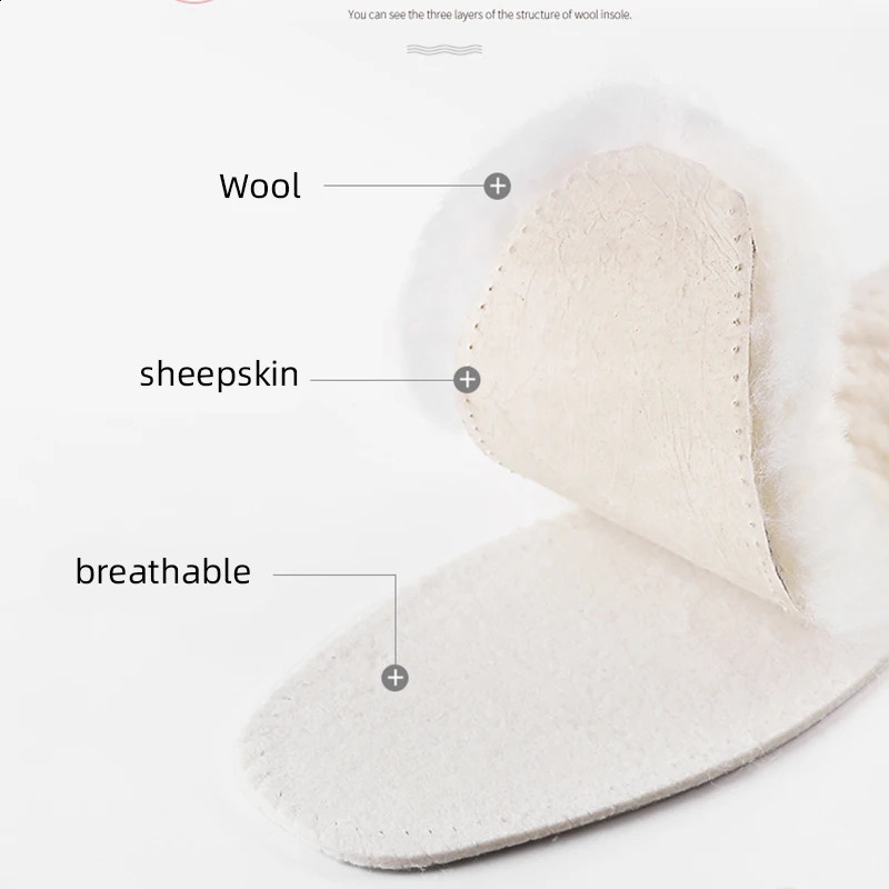 Wool insoles for shoes Sheepskin Natural Shearling Real Fur Wool Men and women To keep warm in winter 241226