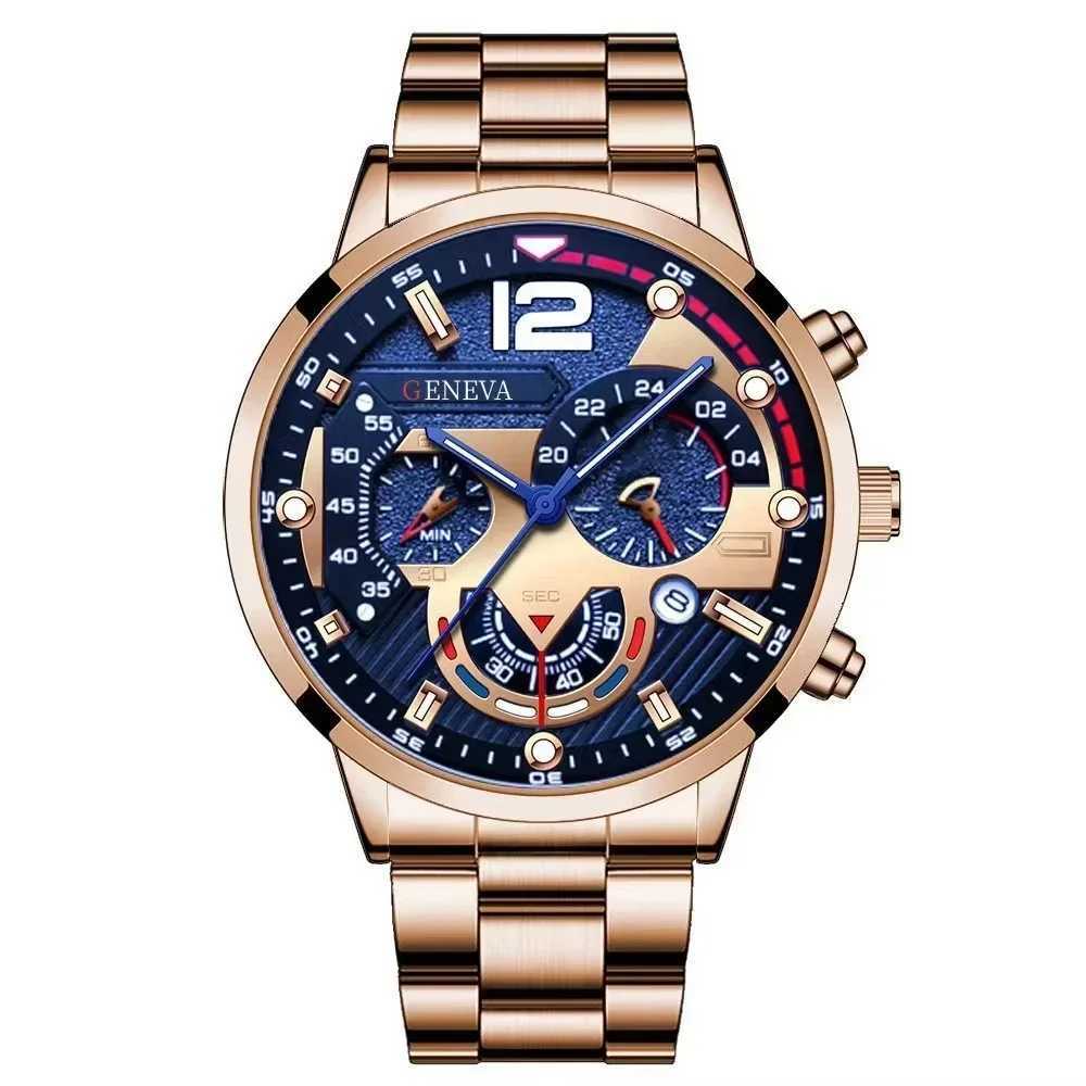 GENEVA New Men Watch Skeleton Quartz Wristwatch Gold Skeleton Retro Man Watch Top Brand Luxury Clock Mens Watches Mens Watch M241226