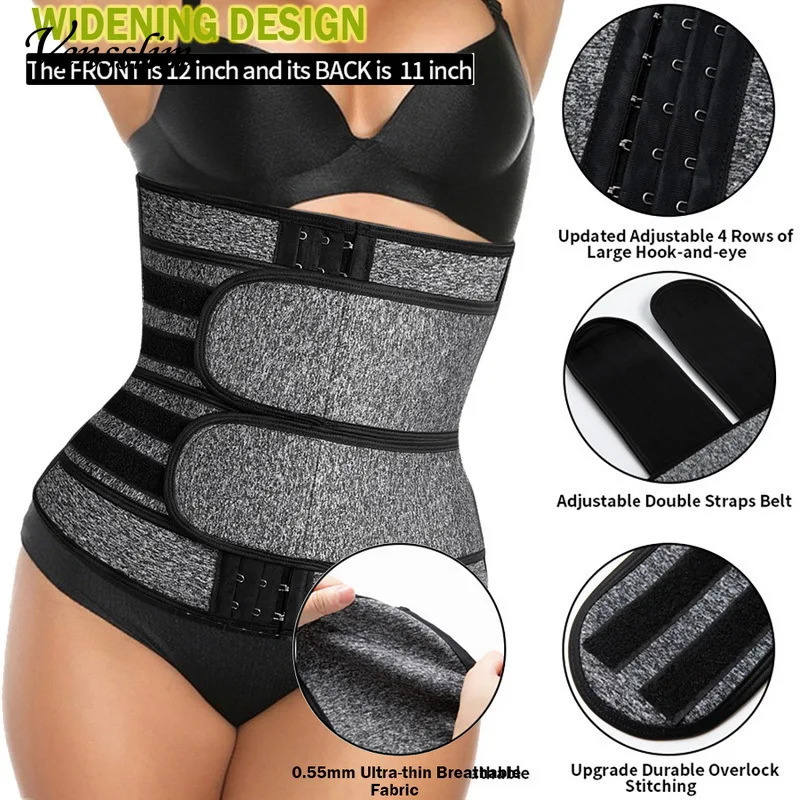 Waist Trainer Corset Trimmer Belt for Women Weight Loss Sweat Strap Body Shaper Belly Cincher Sports Girdle Fat Band 241225