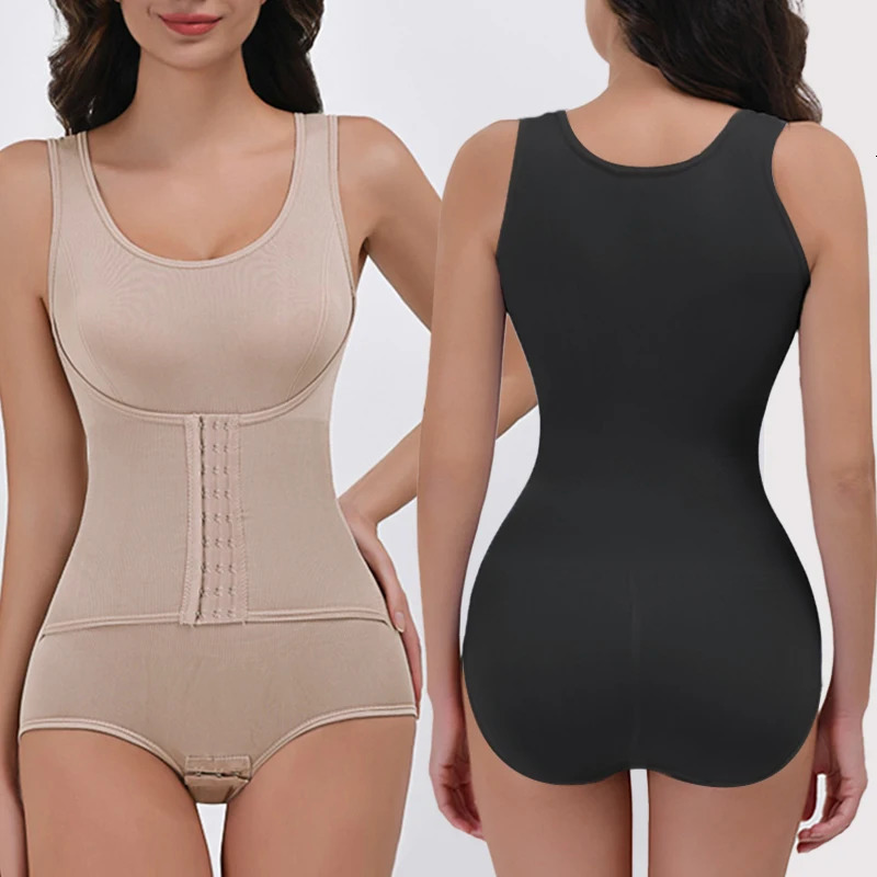 Bodysuit Shapewear Double Breasted Tummy Control Body Shaper Postpartum Slimming Woman Waist Trainer Flat Belly Comfort Corset 241225