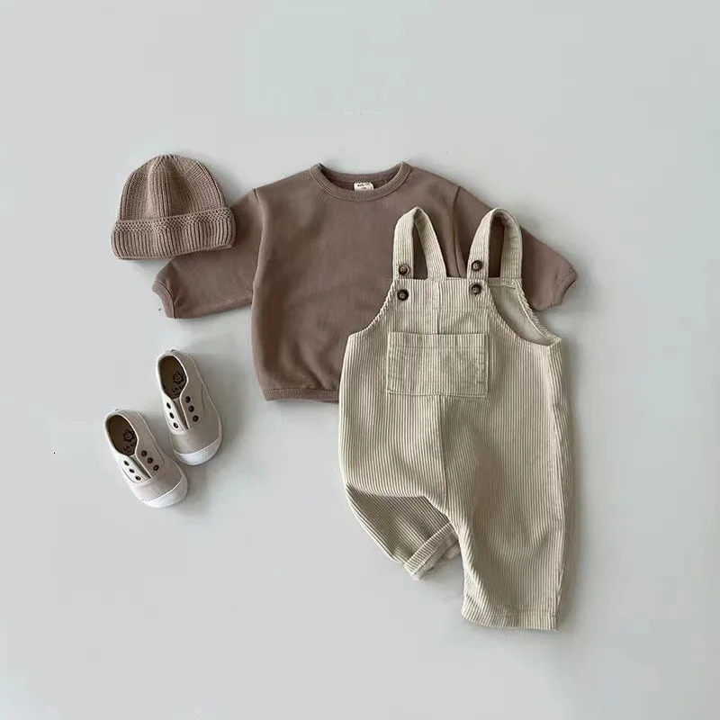 Toddler Baby Boys Girls Corduroy Romper Playsuit Jumpsuit Overalls Kids Clothes Autumn 241225