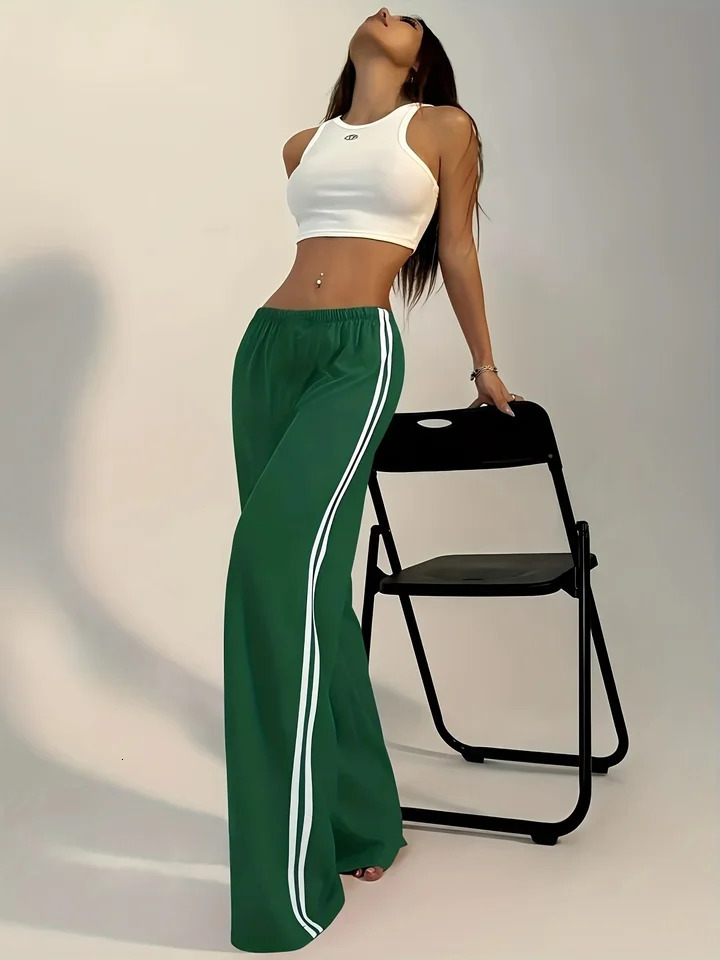 Womens casual long pants versatile fashion trousers spring and autumn style girls solid color 241225