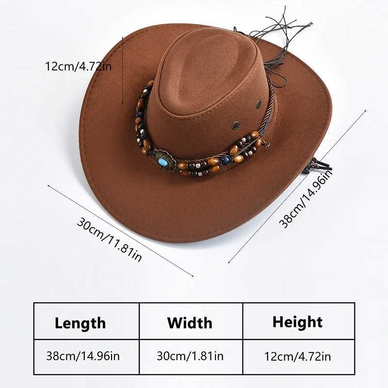 Retro Western Mens Denim Hat Womens Artificial Suede Gentleman Denim Womens Jazz Hat Sombrero Hombre C W241225