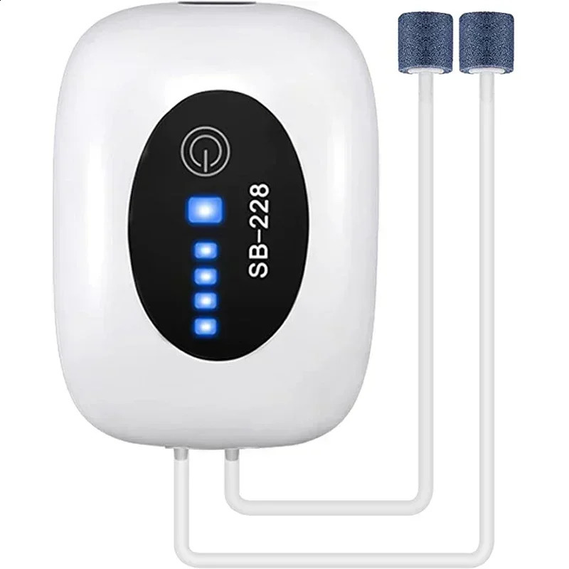 4800mAh EU Aquarium Oxygen Pump Compressor Fish Tank USB Rechargeable Small Portable Exhaust Super Silent Water Pump 241225