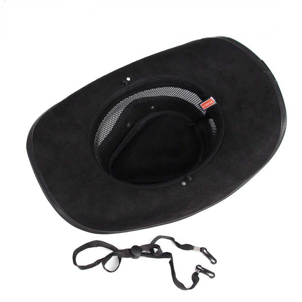 Designer Mens and Womens Leather Western Cowboy Hat Knight C Breathable Sun Hat Top Gorilla Para Hombres W241225