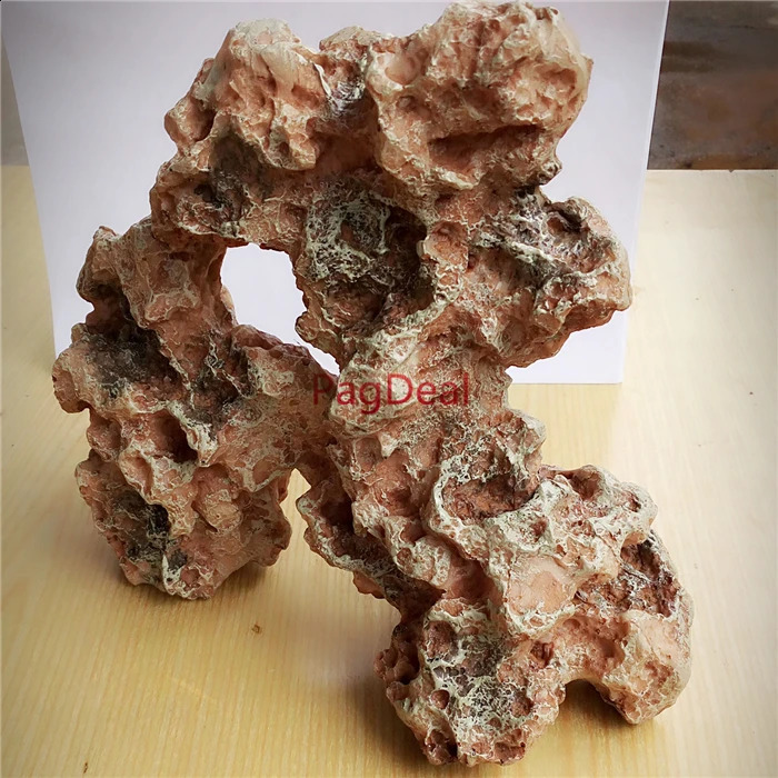 L24cm*W12*H24cm Aquarium Fish Tank Decoration Resin Rockery Landscape Rock Holes Hiding Cave Tree Aquatic Ornament Large 241225