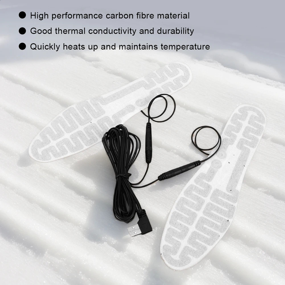 USB Heated Shoe Insoles Foot Warmer Film 10W Electric Foot Warming Pad Winter Warm Insoles for Men and Women 241226