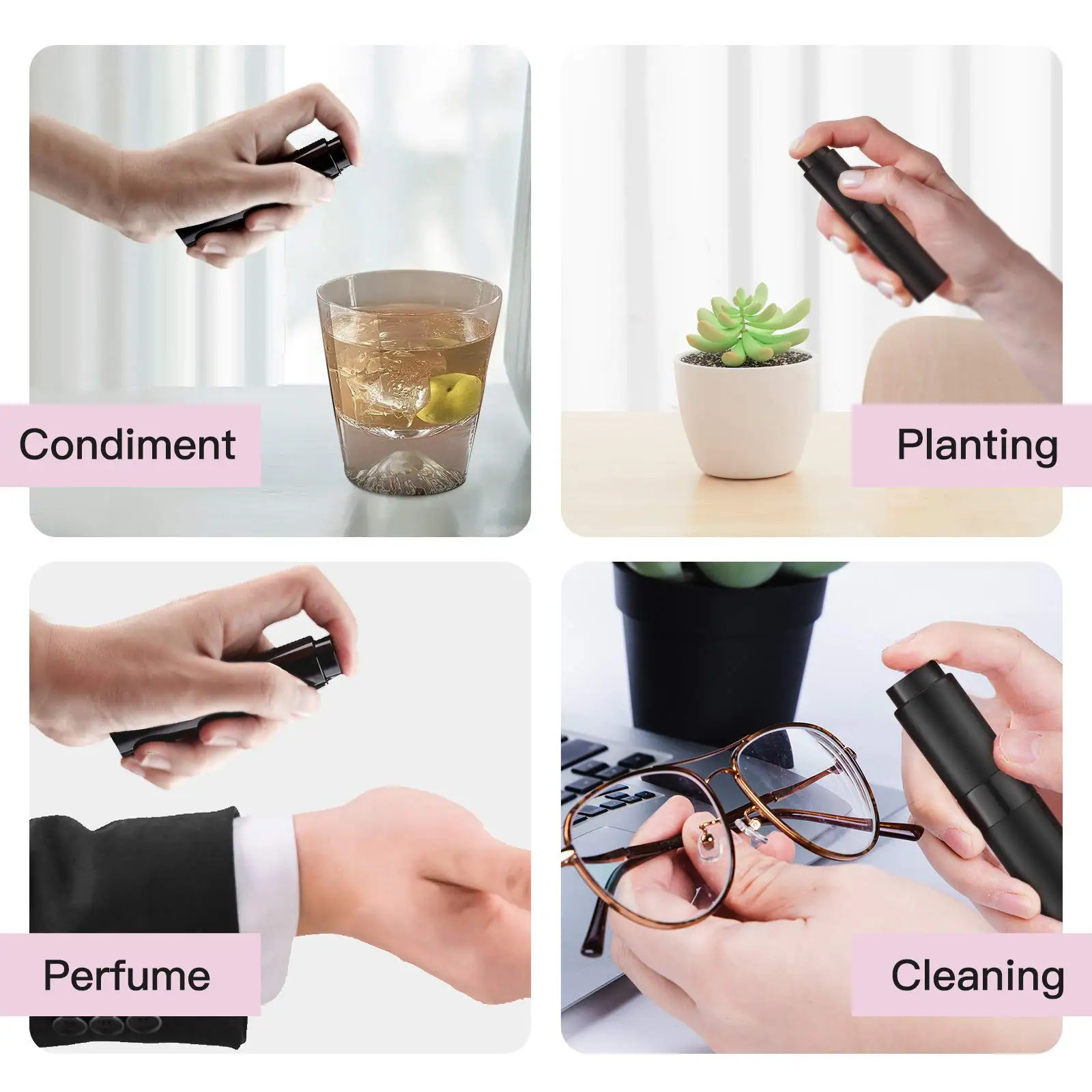 7PCS4 Accessories 8ml Perfume Nebulizer Refillable with 7 Spray Bottles 1 Funnel 1 Straw 1 Dispenser Divan 1 Spring Straw 241225