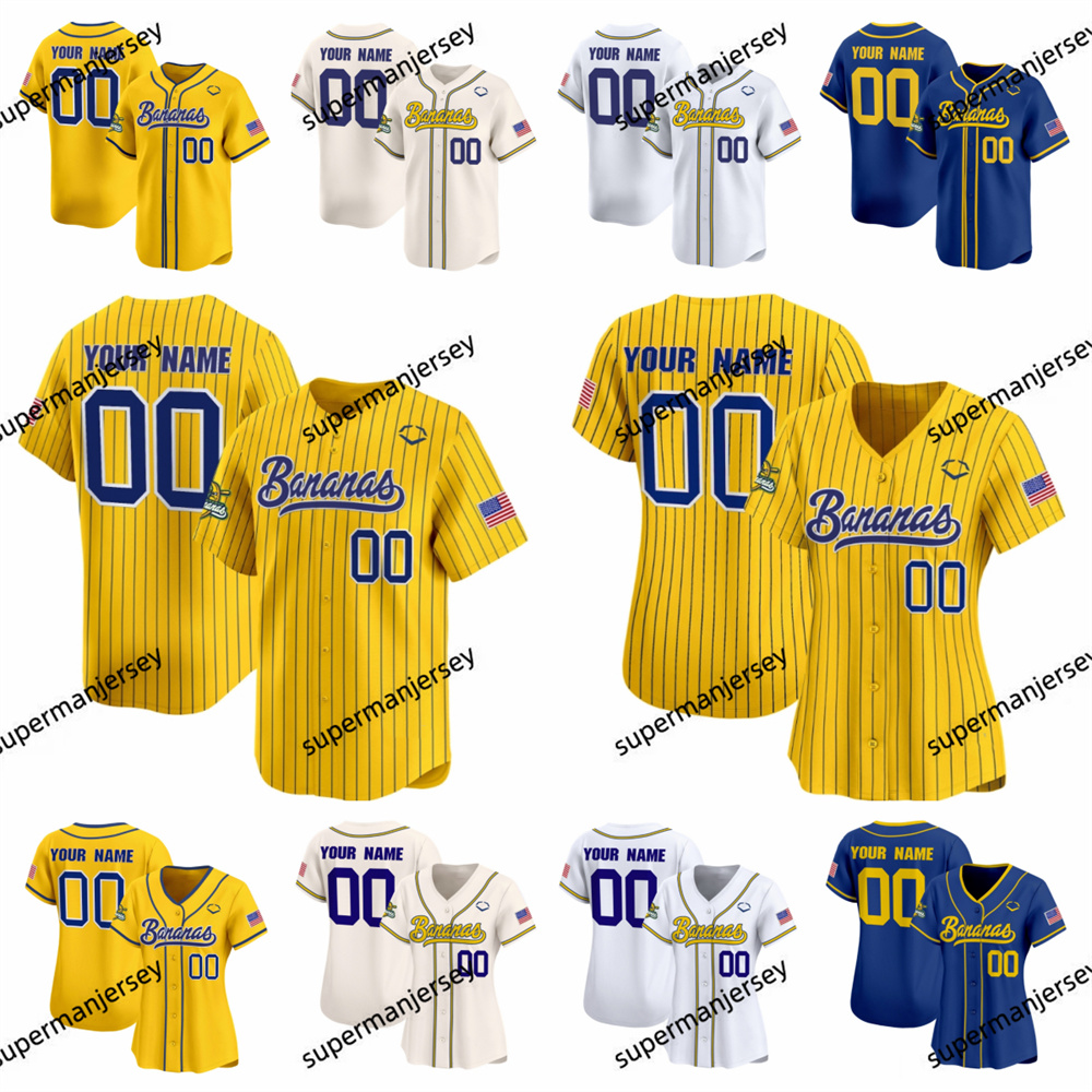 Custom Savannah Banana Baseball Jersey Bill LeRoy 17 Brandon Crosby Dakota Albritton 8 Jackson Olson Kyle Luigs Malachi Mitchell Reese Alexiades