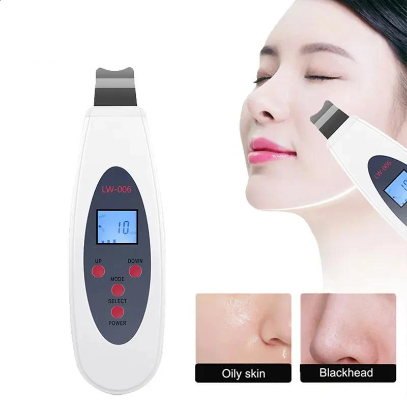 Ultrasonic Skin Scrubber Cleanser Face Cleaning Acne Removal Galvanic Spa Ultrasound Peeling Clean Tone Lift LW006 241226