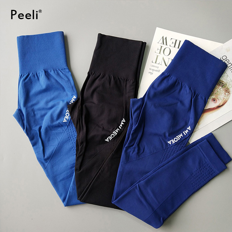 Peeli Tummy Control Yoga Pants Women Seamless Fiess Gym Tights Push Up Sports Leggings High Waist Workout Sportswear