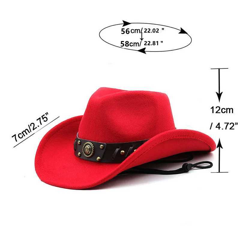Designer brand Western cowboy hat wool jazz top hat mens and womens autumn and winter felt Big En C Gorras Para Hombres W241225