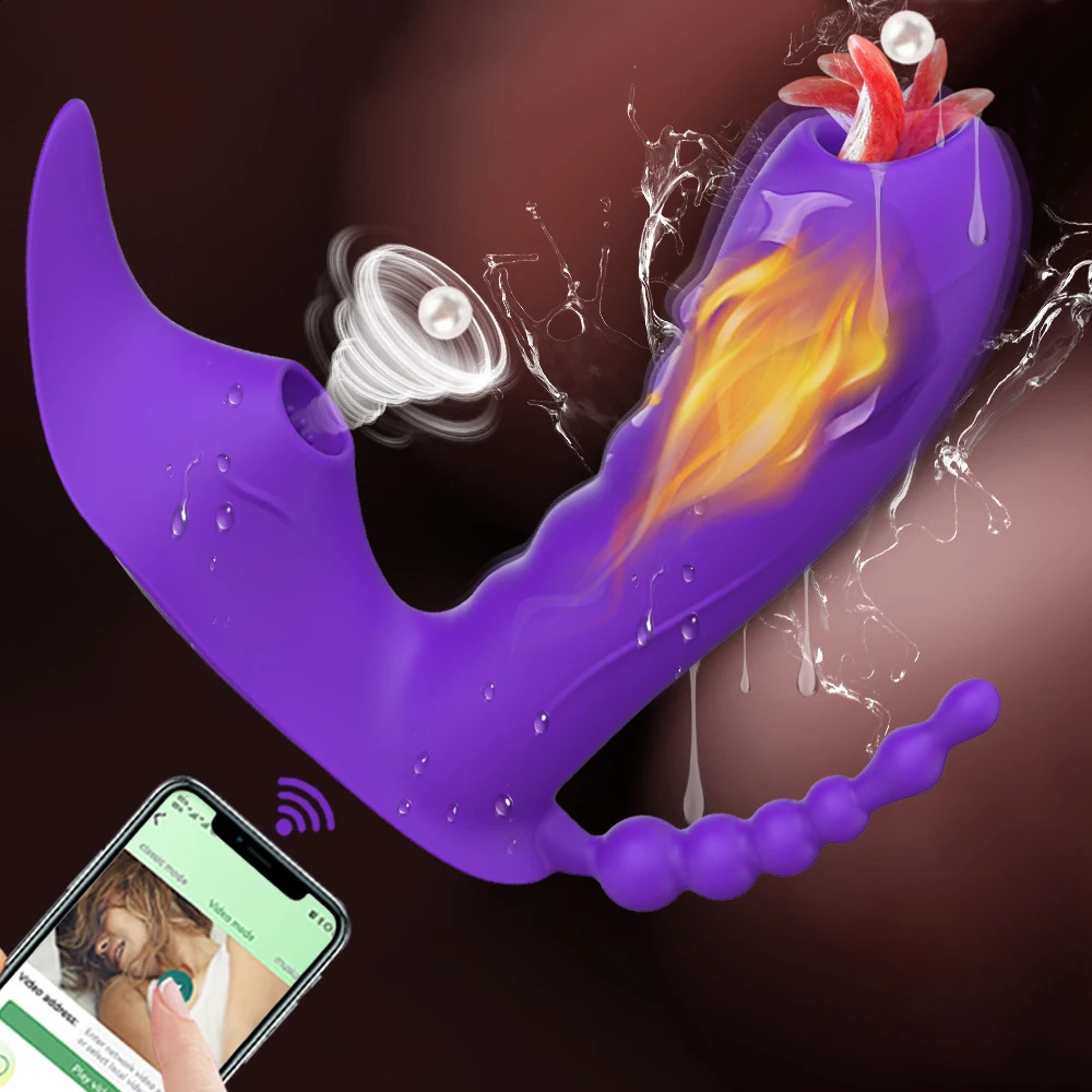 Wireless Remote Control 3 in 1 Bluetooth APP Dildo Vibrator Vagina Sucker Clitoris Stimulator Sex Toys for Women Couple Adult 18 241226