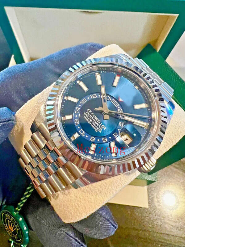 Wristwatch BRAND NEW Sky-dweller White Gold BLUE DIAL 42mm Jubilee Mens Watch Automatic Designer Watches Men