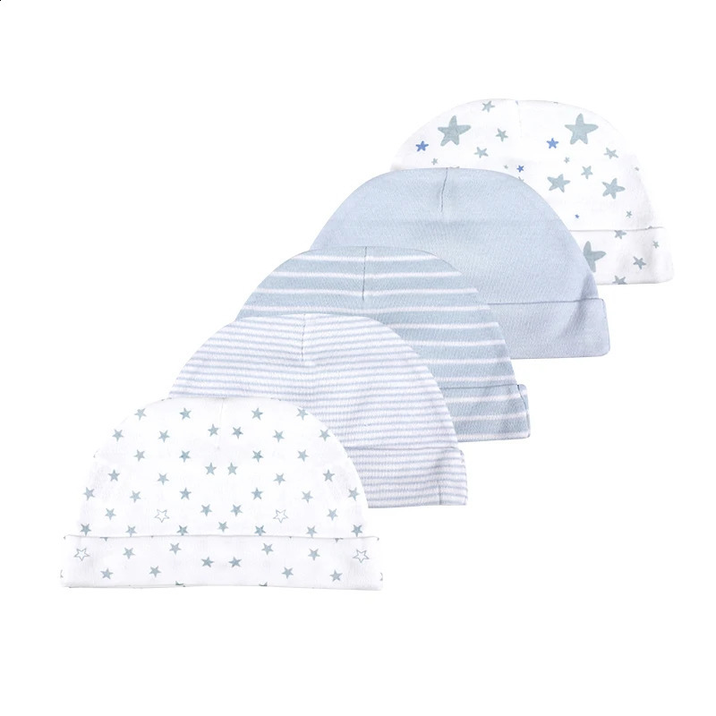 Unisex 35Pieces Cotton Infant Hats born Baby Girl Boy 06Months Solid Color Soft Accessories 241225