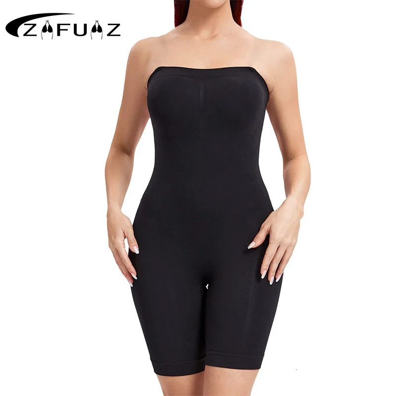 ZAFUAZ Womens Shapewear Bodysuits Butt Lifter Body Shaper Strapless Seamless Mid Thigh plus Size Sweat Vest for Women Exercise 241225