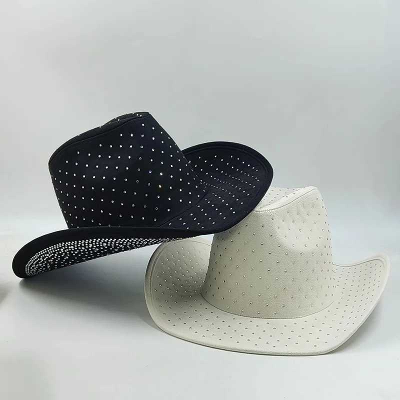 Studied Rhinestone Cowboy Hat Womens Canvas Cowboy Hat Neutral Black Cowboy Hat Party Hat W241225