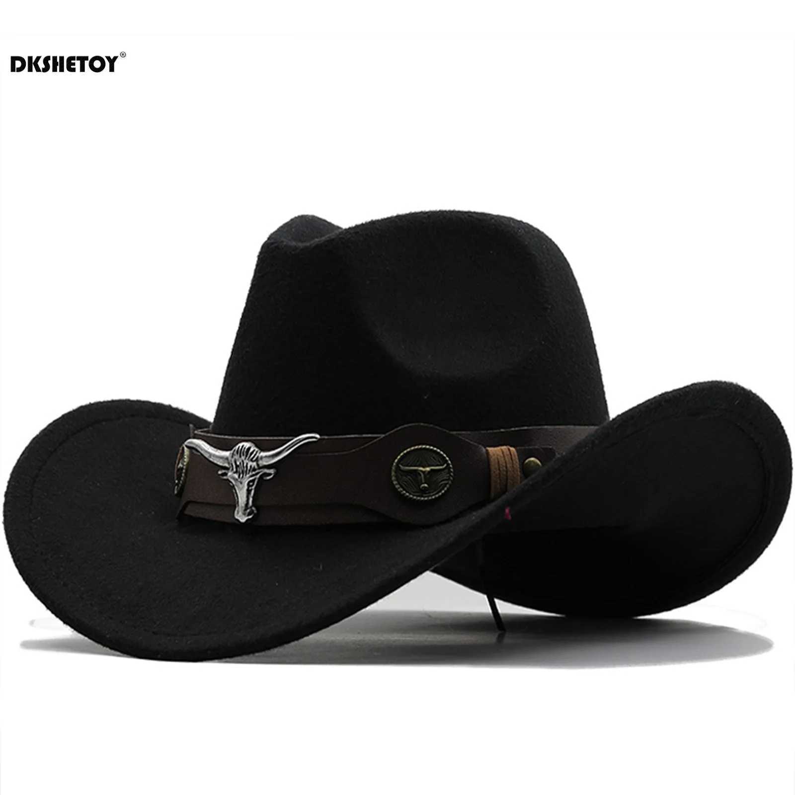 Fashion denim hat wide brown denim girl Panama hat with retro belt suitable for Dr Up party outfits W241225