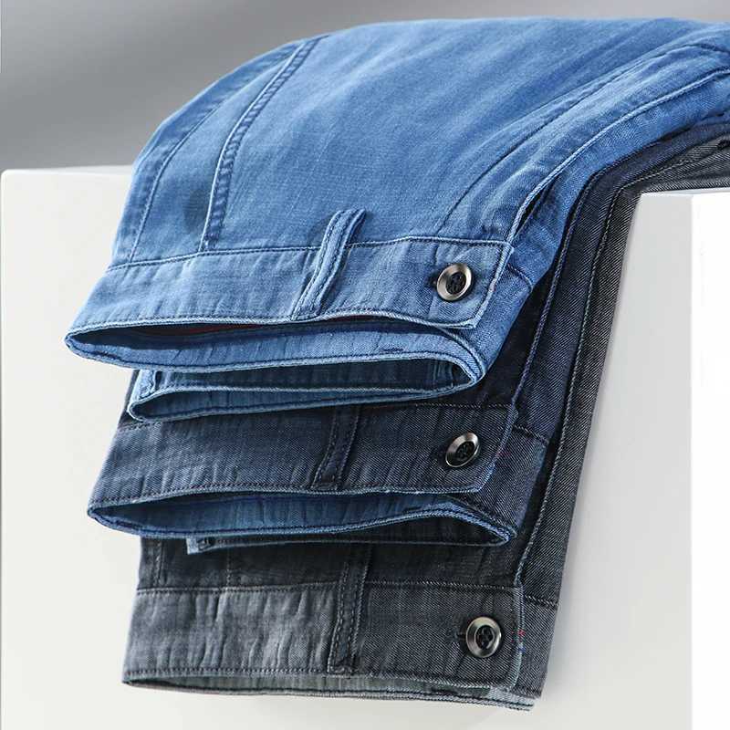 Classic style summer mens business thin denim shorts Lyocell fabric paired with stretch blue shorts mens brand W241226