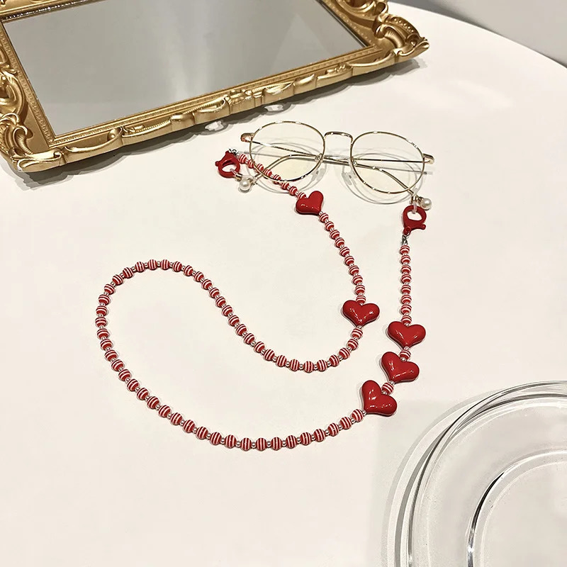 Lanyards Glasses Women Strap Acrylic Chain Mask Color Y2K Accessories Fashion Decoration Portagafas Vintage Sunglasses 241226