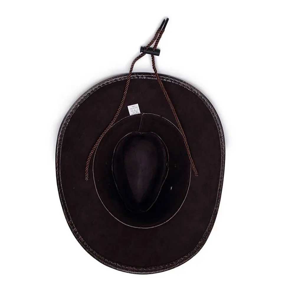 Cowboy Knight Hat Western Sun Hat Womens Leather C Gentleman Jazz Retro C Grassland Summer Autumn Visors W241225