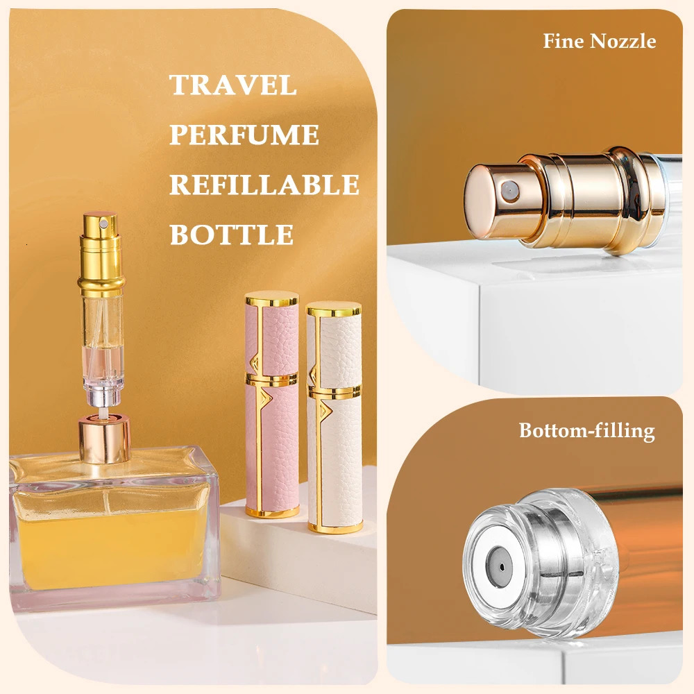 Louischanzl 5ml PU leather mini perfume Atomizer Bottle Sprayer Suitable for Boarding Tight Sealing Travel perfume refill bottle 241225