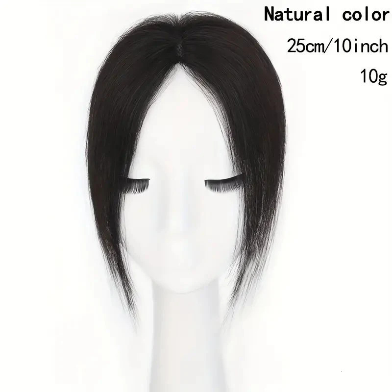 Womens Hand-Stitched Human Hair Topper Hairpiece Straight Hair Wiglet Concealer for Thinning Hair Breathable Volumizer Cover 241225