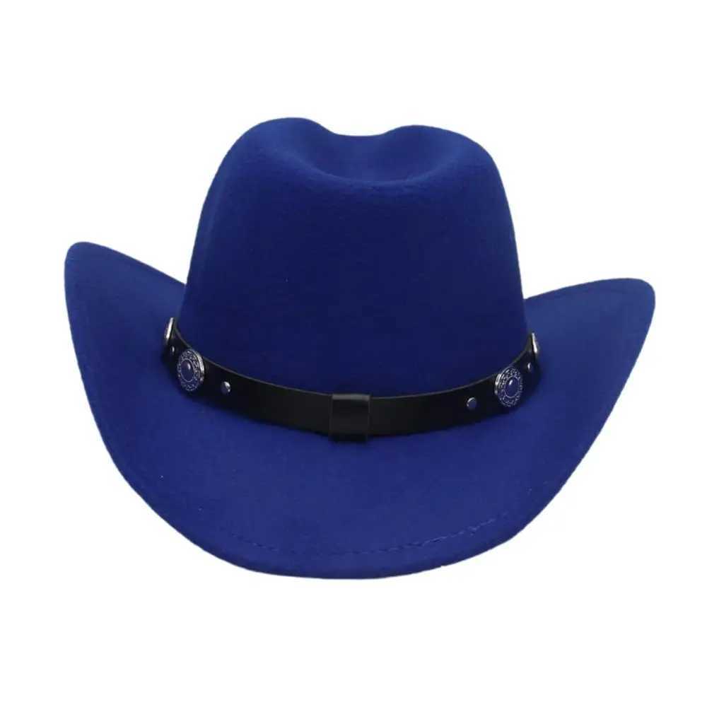 Retro Brim Western Cowboy Hat Wide Brim Ethnic Style Fedora with Artificial Silver Accent Fedoras Hat Suitable for Women and Men W241225