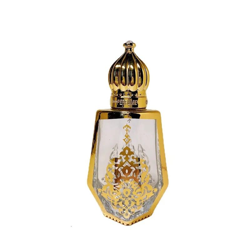 12ML Essential Oil Bottles Gold Glass Bottles With Roller Balls Perfume Bottles Roll On Bottles With Crown Cap 241225