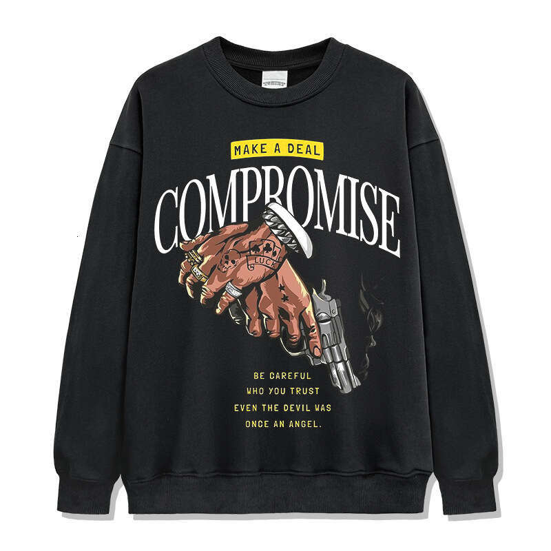 Bc new summer American street dark style printed short sleeved t-shirt made of pure cotton round neck hooded sweatshirt