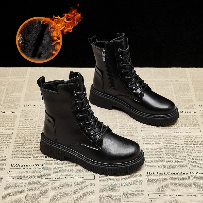 Winter Shoes Boots Women Large Size drop Non-slip Womens Snow Boots Genuine Leather Warm Womens Ankle Boots 241226