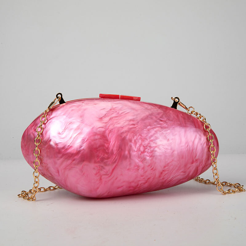 Pearl Acrylic Evening Bags Designer Clutch Purse Mini Women's Wallet Shell Chain Shoulder Crossbody Wedding Party Handbag