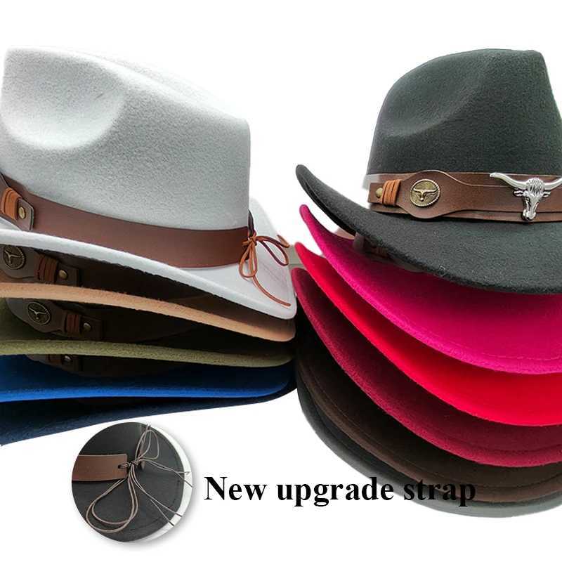 Cowboy Hat Gentleman Fedora Felt Jazz Hat New Womens Roll Brim Wool Cheu Western Sombrero Hombre C Cowboy Hat Cowboy Hat W241225
