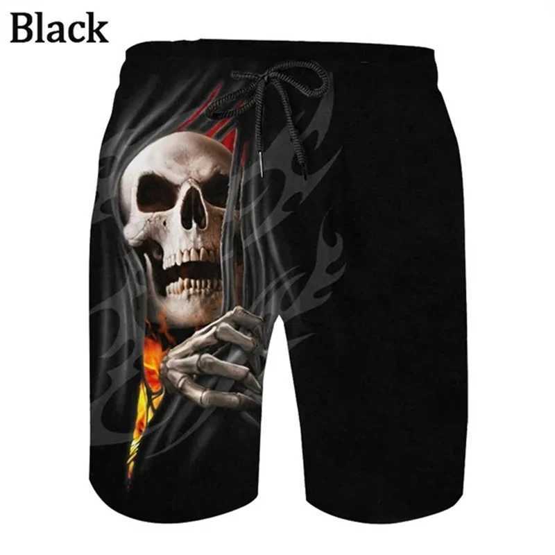 Trend Skull 3D Printed Casual Shorts Summer Neutral Street Gothic Personalized Cool Sports Shorts W241226