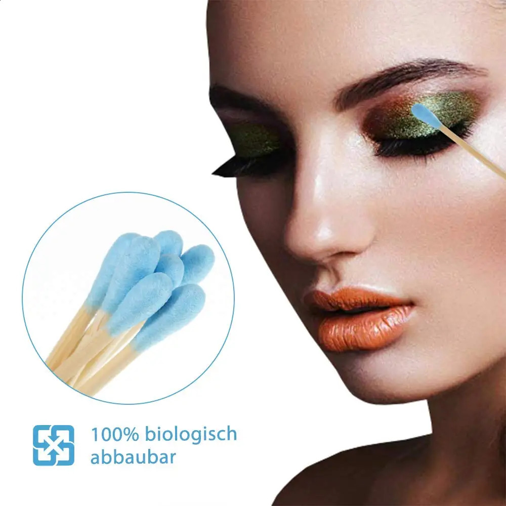 2000pcs Eco Friendly Cotton Swabs Colorful Black Double Head Biodegradable Bamboo Buds for Beauty Makeup Nose Ears Cleaning 241226