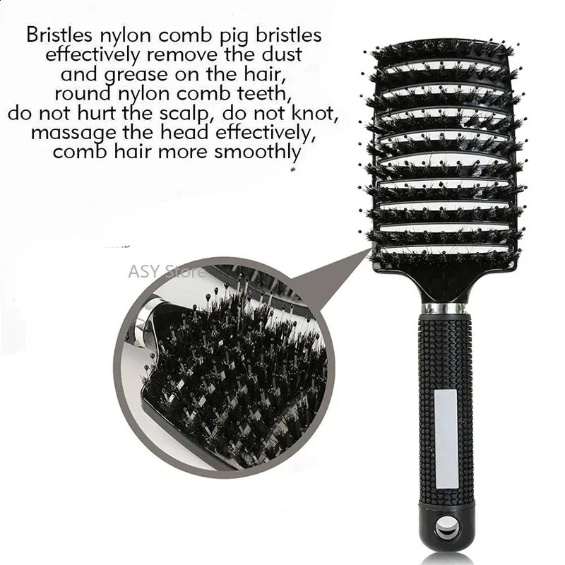 Anti Klit Hairbrush Women Female Hair Scalp Massage Comb Bristle nylon Hairbrush Wet Curly Detangle Hair Brush For Salon 241225