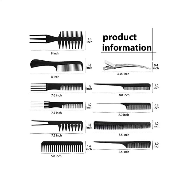 Barber Hairdressing Combs Multifunction Hair Detangler Comb static Haircare Hairstyling Tool Set Stylist Accessories 241225